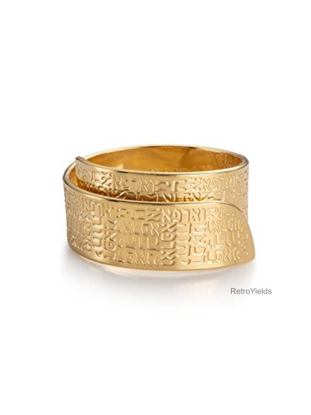 18K Gold Plated Hebrew Refuah Prayer Ring Adjustable Jewish Gift